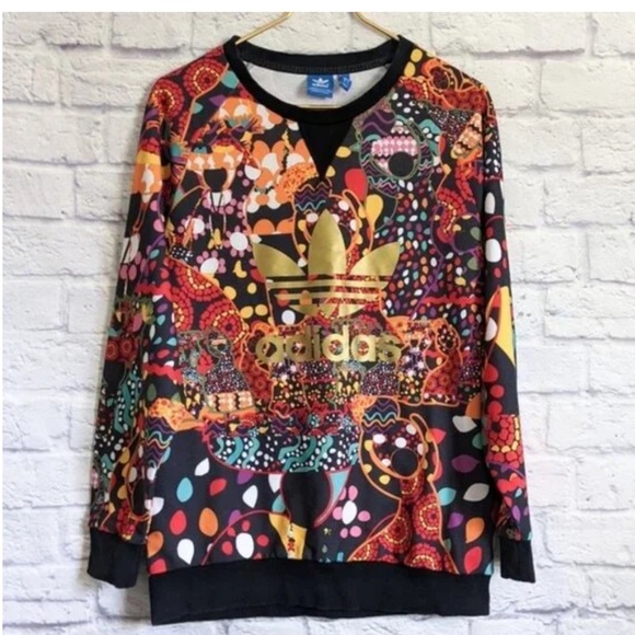 Adidas X Farm Rio Maracatu Firebird Sweatshirt Med Gold Trefoil Unisex - Picture 4 of 11